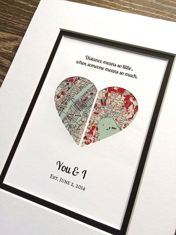 Long Distance Valentines Day Gifts
 Long Distance Relationship Map Art Christmas Gift Gift