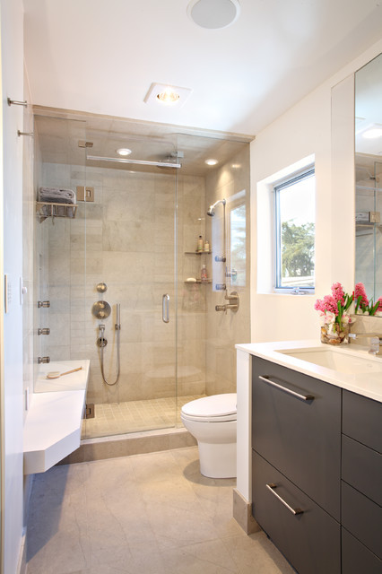 Luxury Bathroom Showers
 Contemporary Condo Renovation Contemporary Bathroom