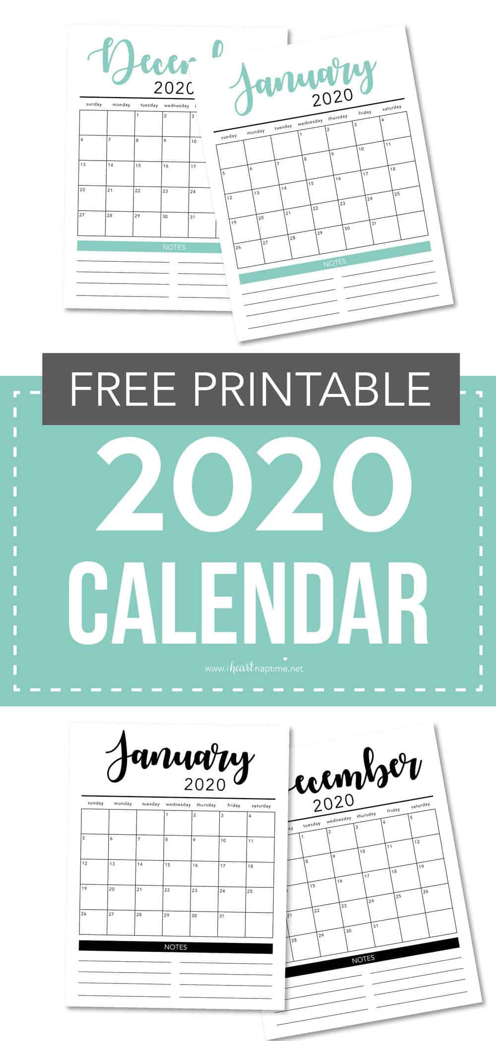 Mom Christmas Gifts 2020
 FREE 2020 Printable Calendar Template 2 colors I