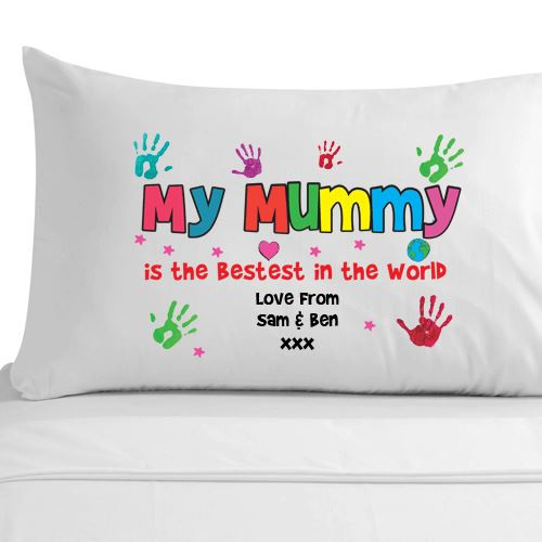 Mother's Day Cards Ideas
 Personalised Best Mummy Handprint Pillowcase Mum Mam