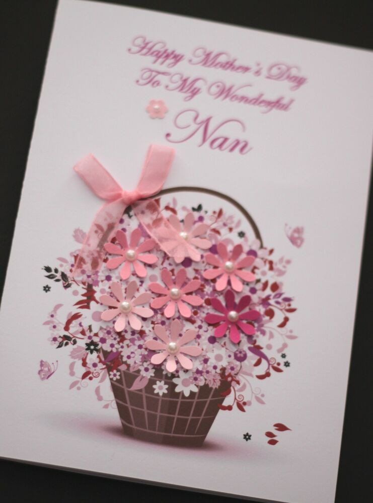 Mother's Day Cards Ideas
 A5 Handmade Personalised LOVELY FLOWERS MOTHER S DAY