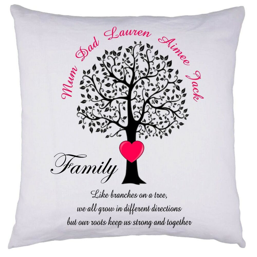 Mother's Day Garden Gifts
 PERSONALISED Family Tree Cushion Cover Gift Valentines