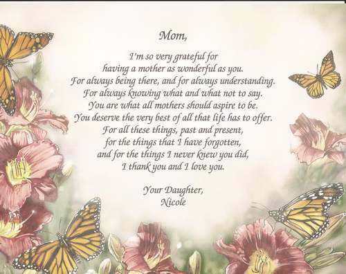 Mother's Day Garden Gifts
 Personalized Poem for Mother Gift for Mother s Day