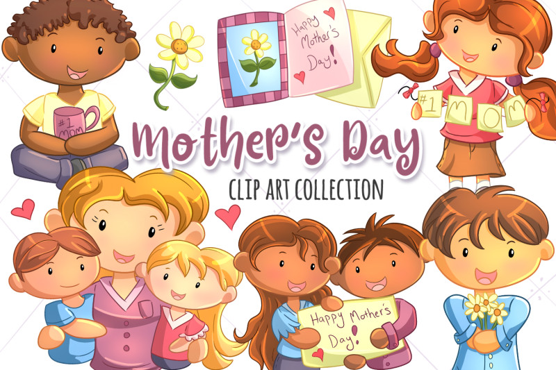 Mother's Day Handprint Crafts
 Mothers Day Clip Art Collection By Keepin It Kawaii