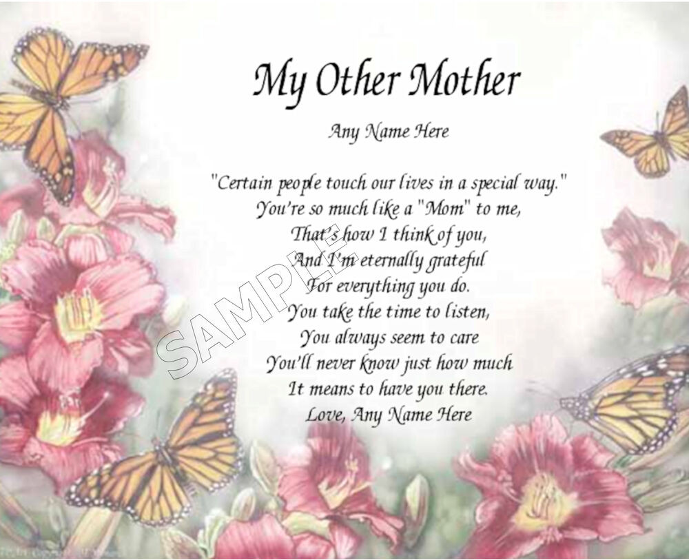 Mother's Day Memorial Gifts
 MY OTHER MOTHER PERSONALIZED ART POEM MEMORY BIRTHDAY