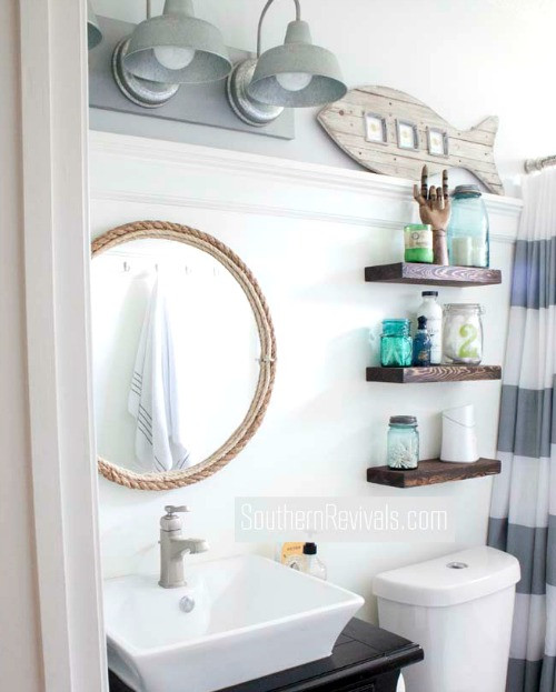 Nautical Bathroom Decor Ideas
 Small Nautical Bathroom Makeover with DIY Ideas Coastal