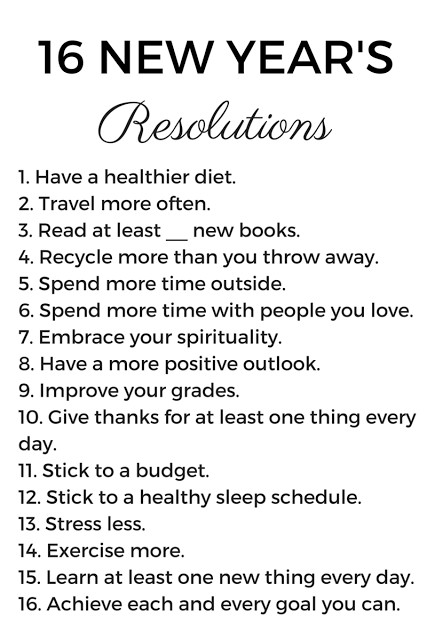 New Year Resolutions Ideas 2020
 A New Year s Resolution