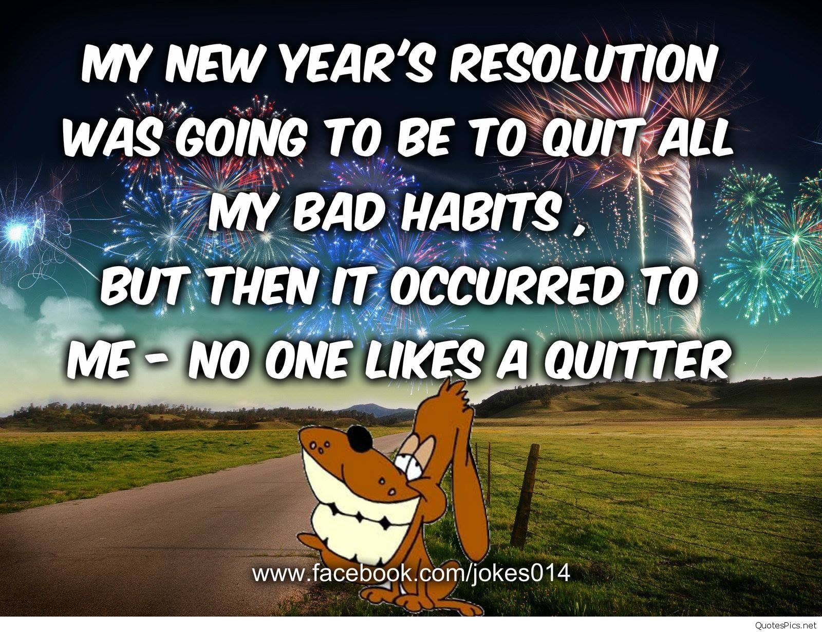 New Year Sarcastic Quotes
 Funny happy new year resolutions images & sayings cards 2017