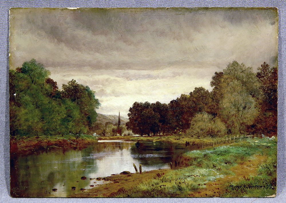 Oil Paintings Landscape
 Landscape Oil Painting River Lee near Cork Ireland signed