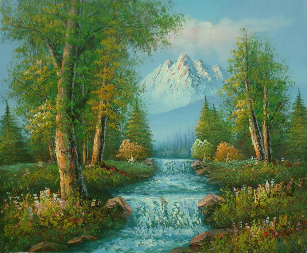 Oil Paintings Landscape
 Oil Painting of Landscape Trees River Mountain Beautiful