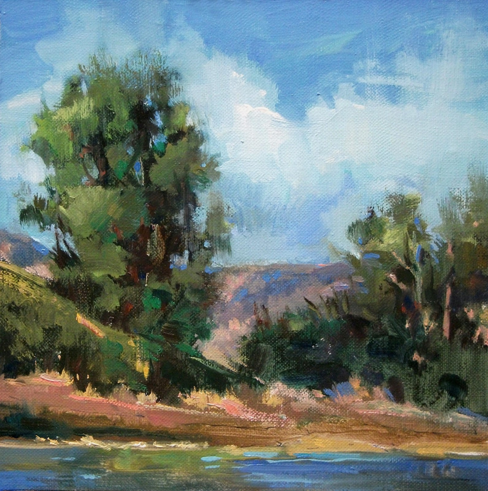 Oil Paintings Landscape
 Mary Maxam paintings Cottonwoods Against A Blue Sky