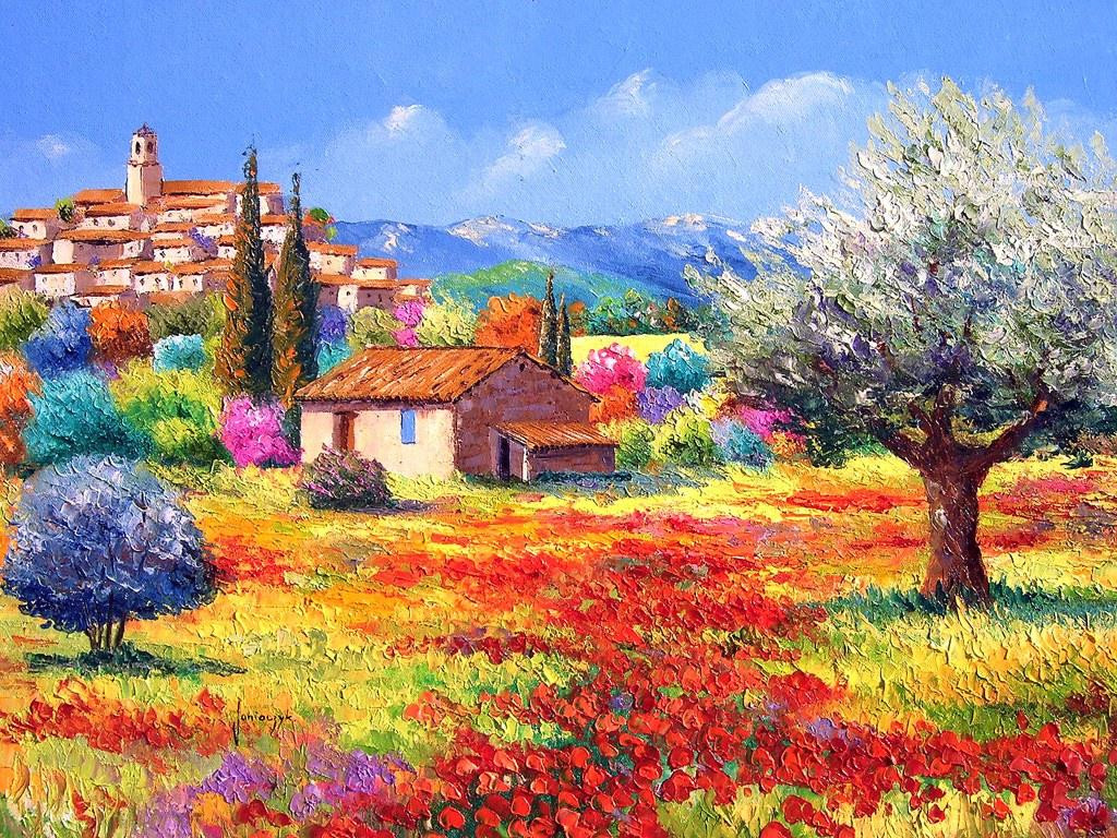 Oil Paintings Landscape
 Sharing The World To her Jean Marc Janiaczyk Landscape