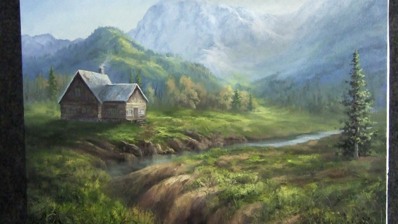Oil Paintings Landscape
 Oil Painting Mountain Cabin