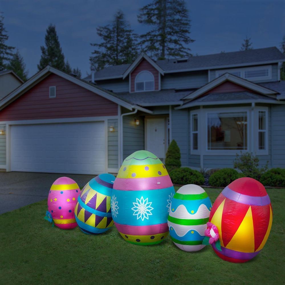 Outdoor Easter Decor
 Inflatable Easter Eggs LED Lighted 10 W Yard Easter