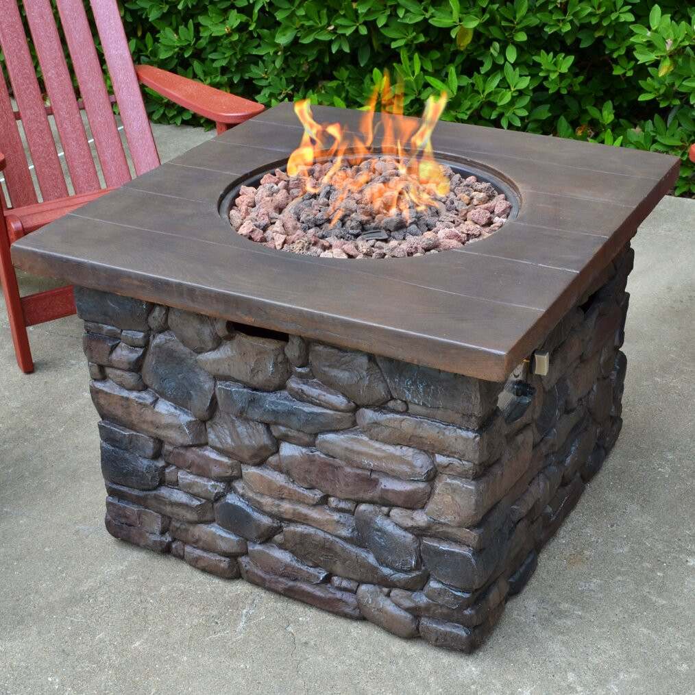 Outdoor Fire Pit Propane
 Tortuga Outdoor Yosemite Faux Wood Stone Propane Fire Pit