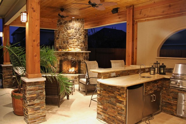 Outdoor Kitchen Designs With Fireplace
 Outdoor Kitchens and Fireplaces Contemporary Patio