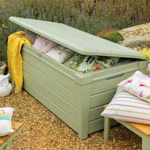 Outdoor Storage Bench Waterproof
 Keter Florenity Verdi Saxon XL Size 454L Waterproof Garden