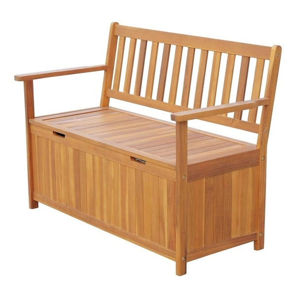 Outdoor Storage Bench Waterproof
 Shop Outsunny 47" Wooden Outdoor Storage Bench with
