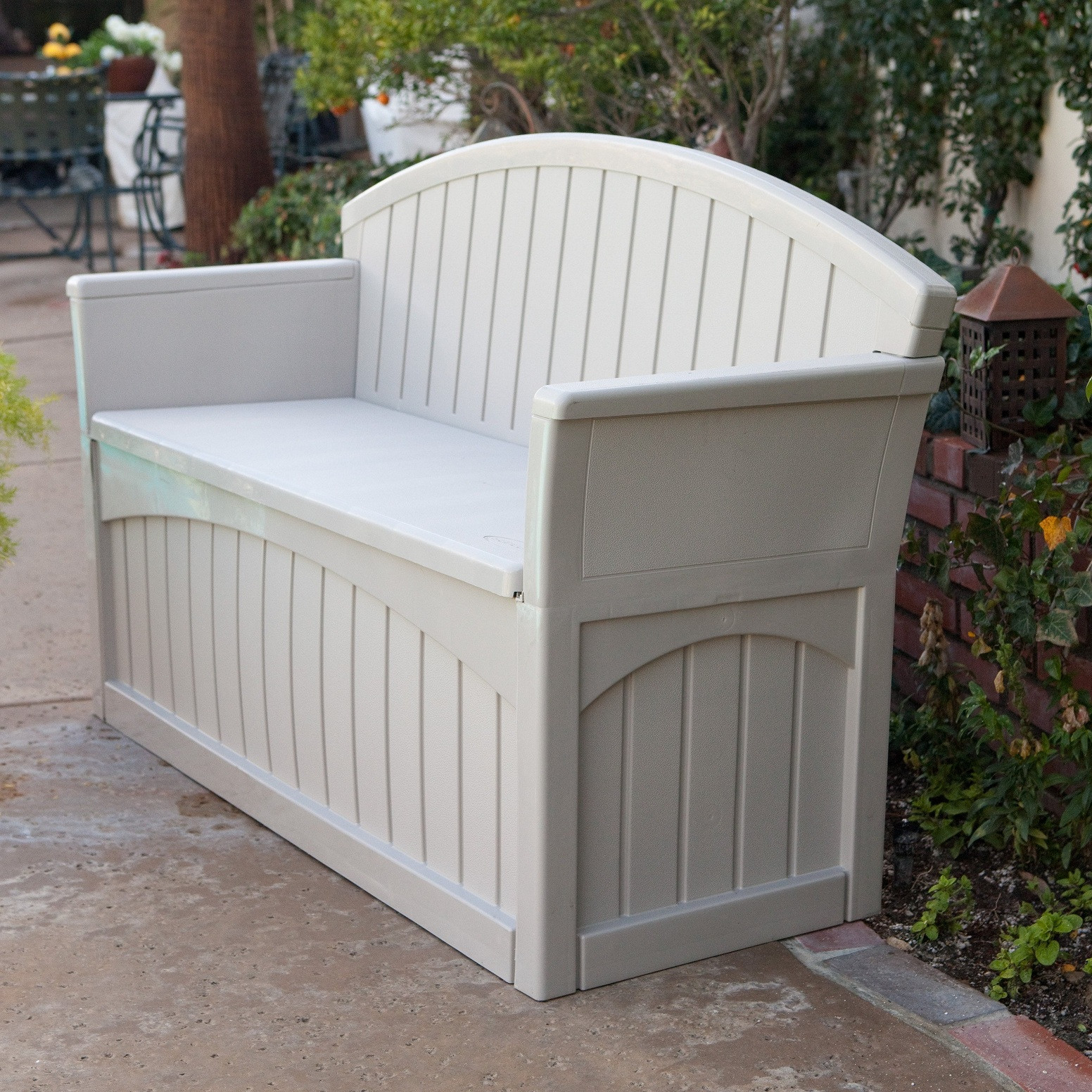 Outdoor Storage Bench Waterproof
 DIY Outdoor Bench With Storage Cushion And Back Curved