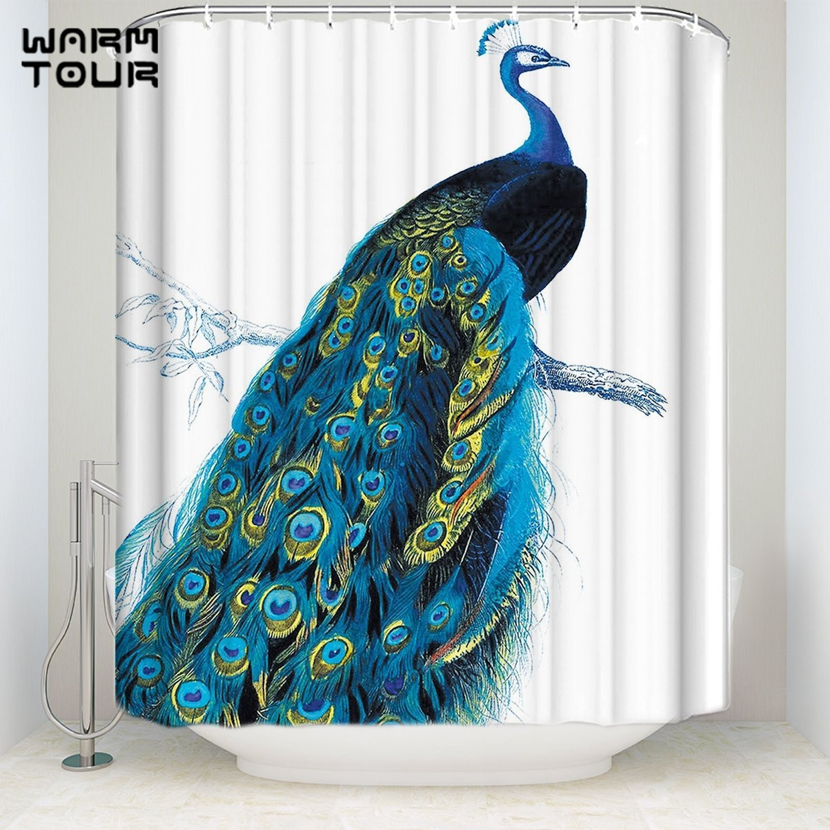 Peacock Bathroom Decor
 Aliexpress Buy Extra Long Fabric Bath Shower