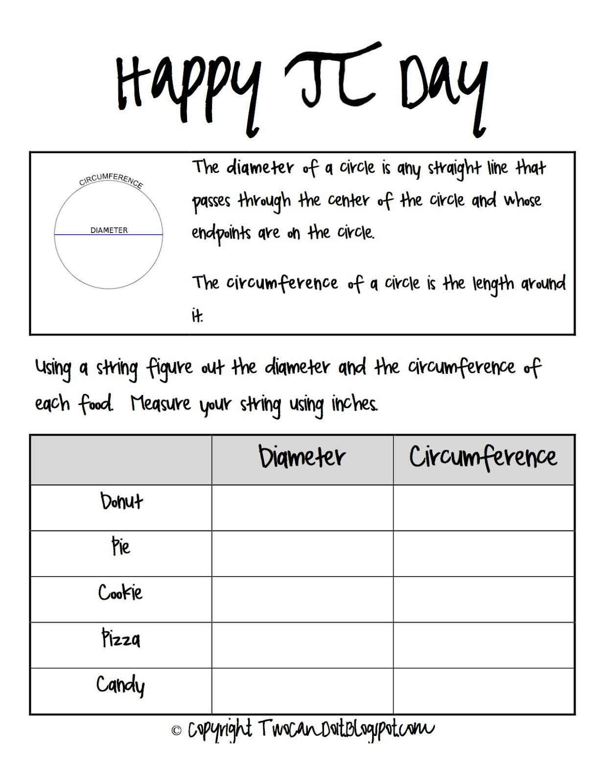 Pi Day Activities
 Two Can Do It 3 14 Pi Day