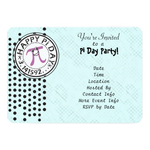 Pi Day Party
 Customize Cute Polka Dot Happy Pi Day Party 5x7 Paper