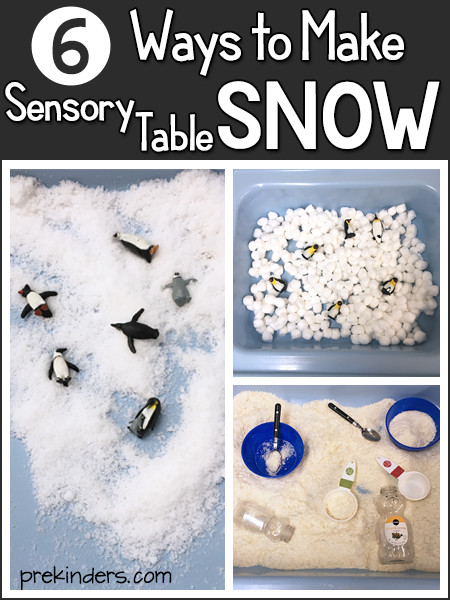 Pre K Winter Crafts
 How to Make Pretend Snow in the Sensory Table for