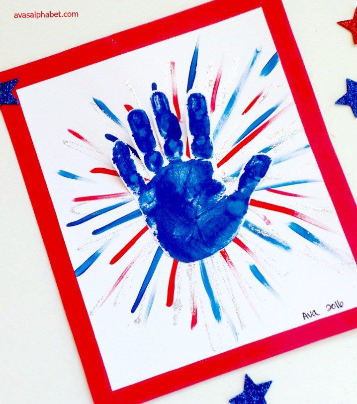 Preschool Fourth Of July Crafts
 Handprint Fireworks