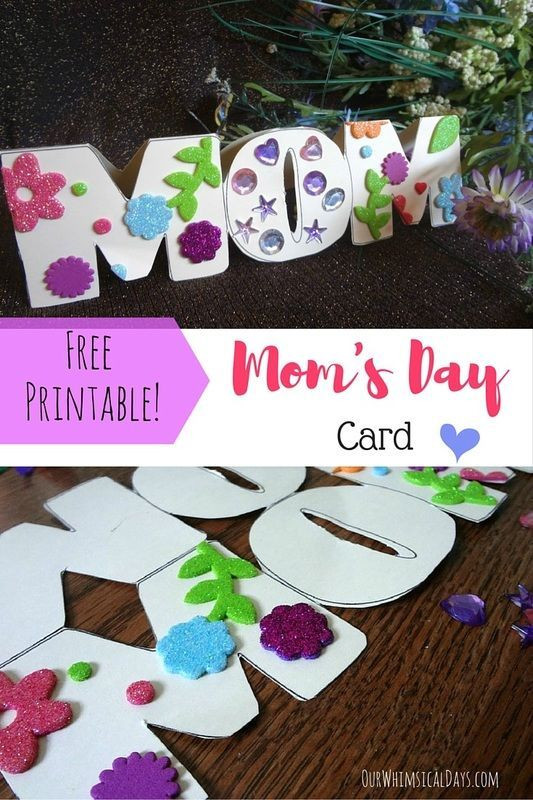 Quick And Easy Mother's Day Gifts
 Free printable Mom card perfect for Mother s Day or a