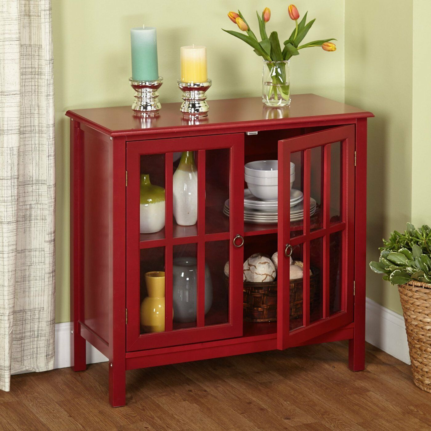 Red Kitchen Storage Cabinet
 Modern Storage Cabinet Red Sideboard Buffet Cupboard