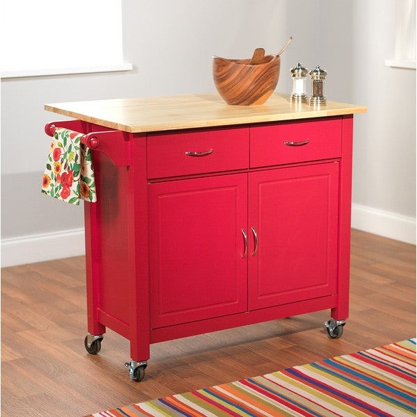 Red Kitchen Storage Cabinet
 Shop Simple Living Red Mobile Kitchen Cart Free Shipping