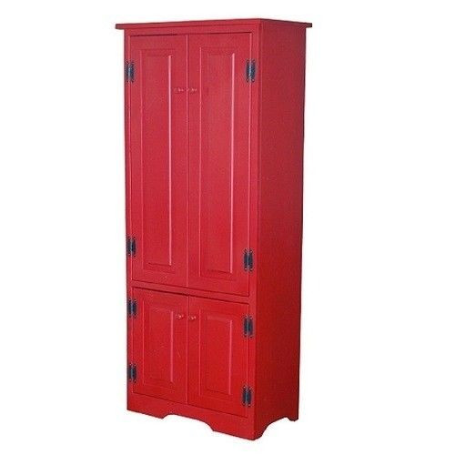 Red Kitchen Storage Cabinet
 Tall Storage Cabinet With Doors Red Wooden Kitchen Pantry