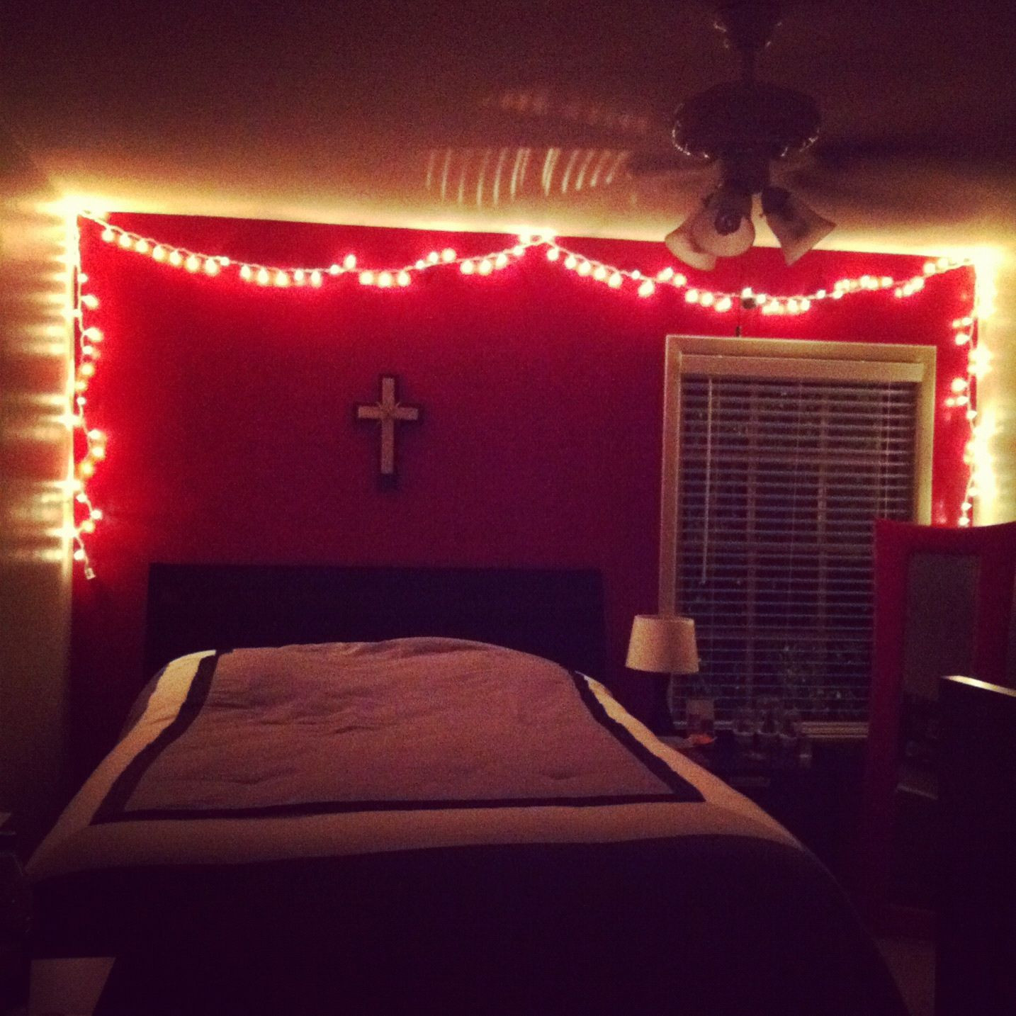 Red Light Bulb In Bedroom
 Christmas lights in my bedroom I love it Especially with