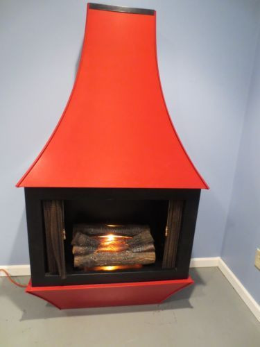 Retro Electric Fireplace
 Retro red electric fireplace 68" tall mid century modern