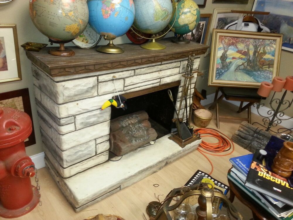 Retro Electric Fireplace
 Vintage Electric Fireplace 50 s Fiberglass with heater and