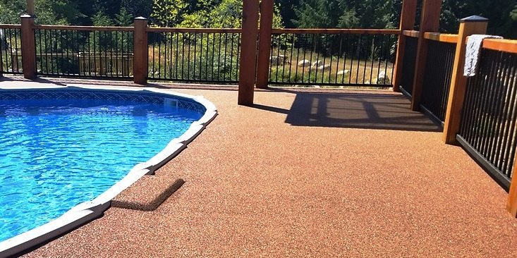 Rubber Deck Paint
 Poured in Place Rubber Pool Deck Resurfacing on Vancouver