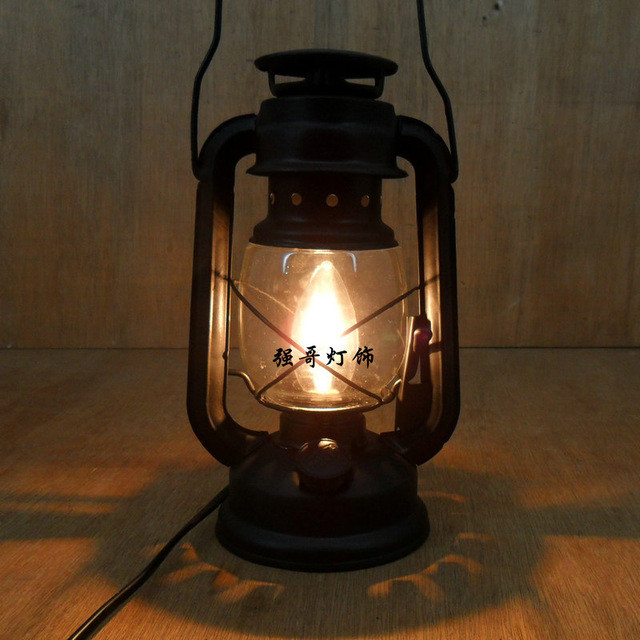 Rustic Bedroom Lamp
 Fashion vintage wrought iron lantern brief rustic bedroom
