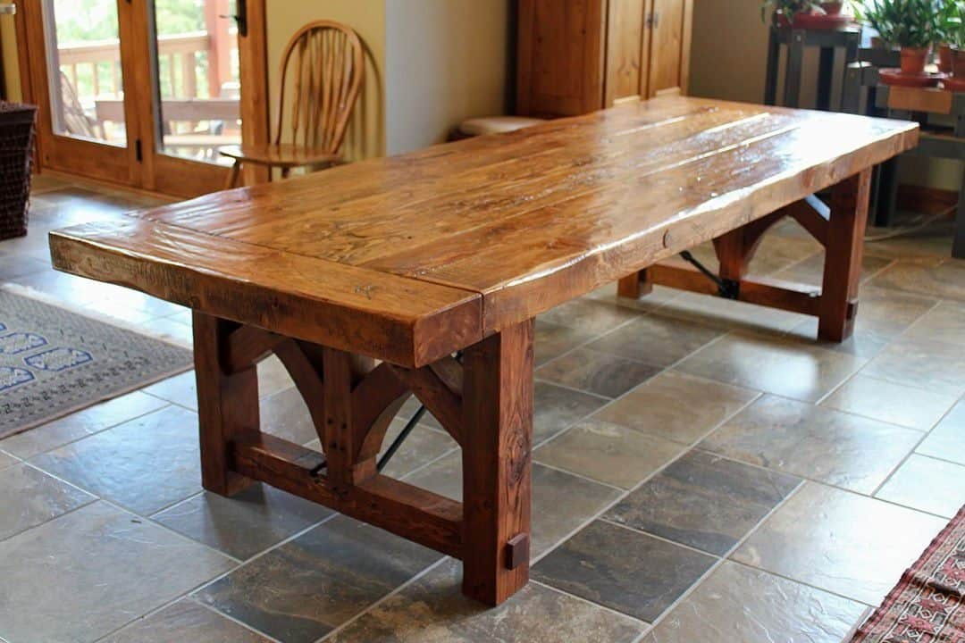 Rustic Farmhouse Kitchen Table
 Rustic Farmhouse Table In Rectangular Shape With