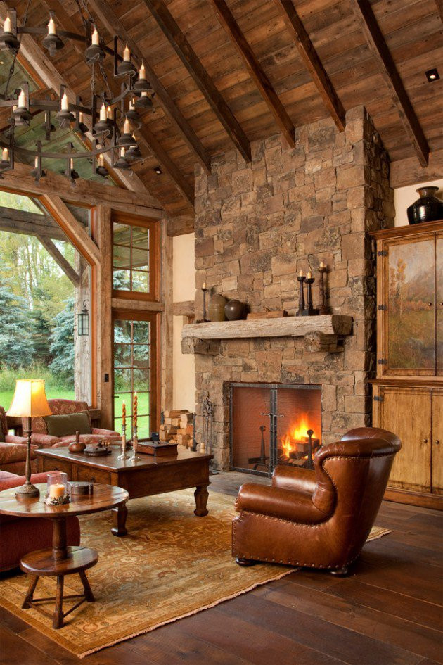 Rustic Living Room With Fireplace
 35 Gorgeous Rustic Living Room Design Ideas Decoration Love