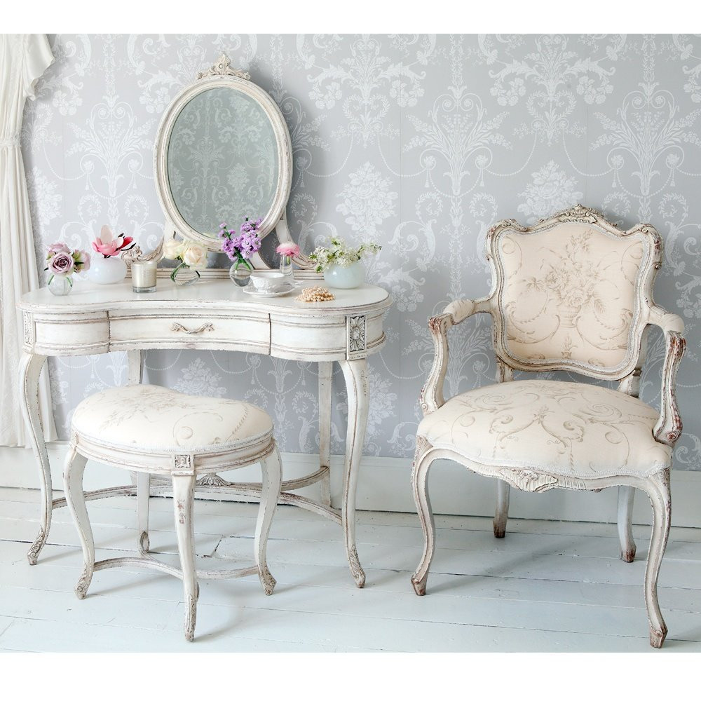 Shabby Chic Bedroom Chair
 Delphine Shabby Chic Dressing Table French Bedroom pany