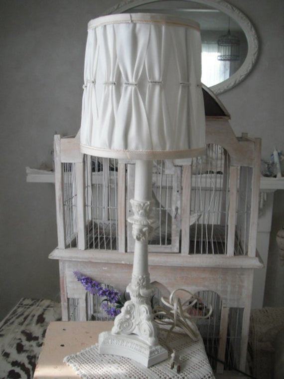 Shabby Chic Bedroom Lamp
 Painted lamp shabby chic white lamp vintage style lamp