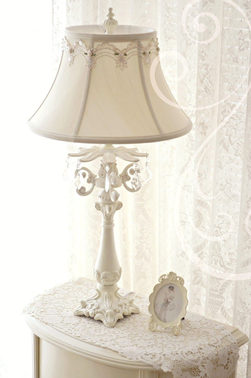 Shabby Chic Bedroom Lamp
 Jennelise Winter White