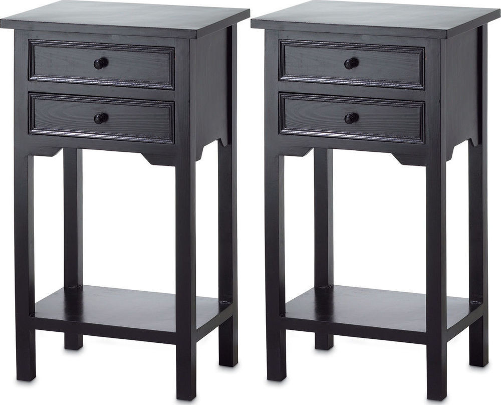 Small Bedroom End Tables
 2 modern black small side End bedside Table bedroom Night