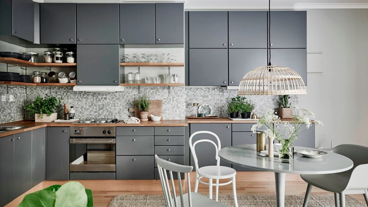 Small Kitchen Colour Ideas
 Modern kitchen gray color