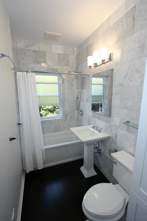 Small Marble Bathroom
 White Bianco Carrara Marble Transitional bathroom