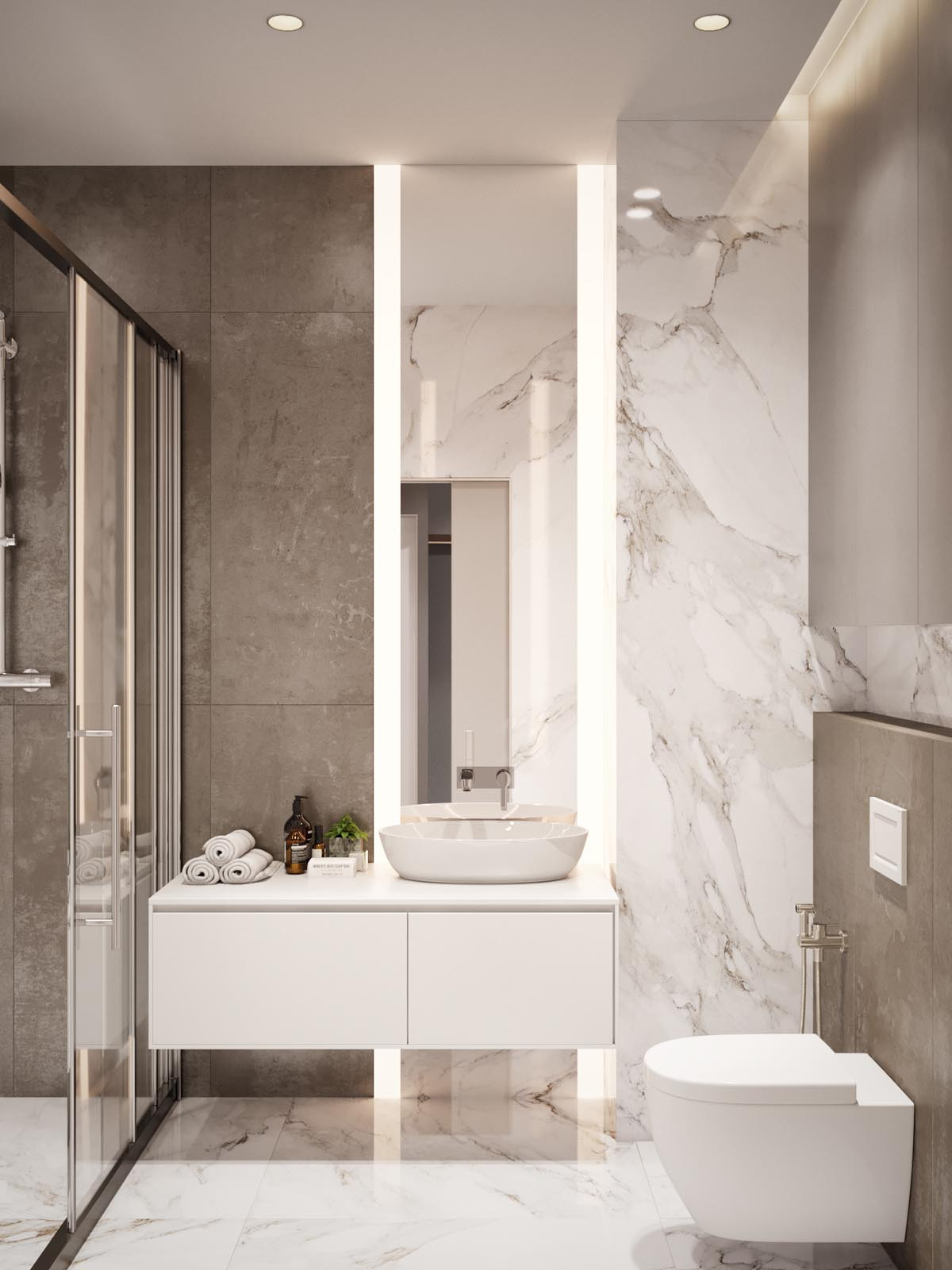 Small Marble Bathroom
 Home Design Under 60 Square Meters 3 Examples That