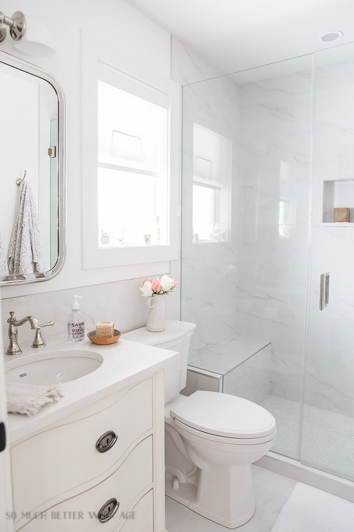 Small Marble Bathroom
 Small Bathroom Renovation and 13 Tips to Make it Feel