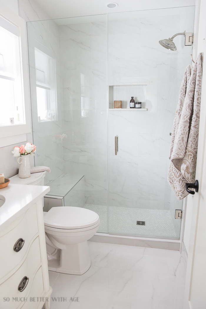 Small Marble Bathroom
 Small Bathroom Renovation and 13 Tips to Make it Feel