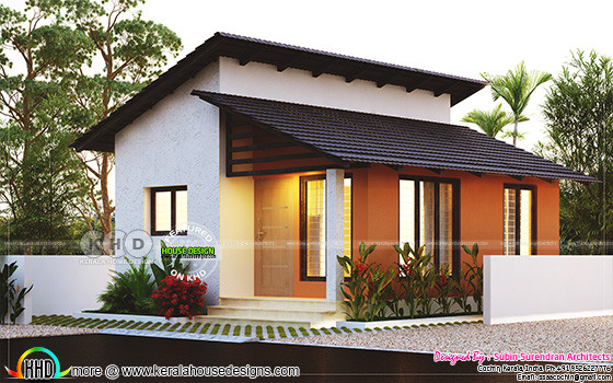 Small Two Bedroom House
 Small low cost 2 bedroom home plan Kerala home design