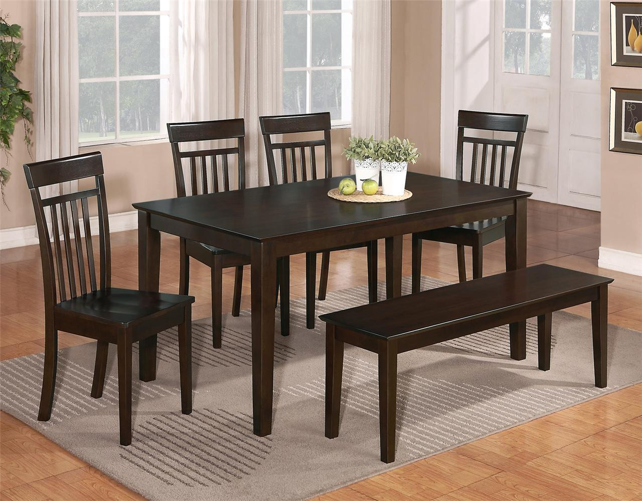 Small Wood Kitchen Table
 6 PC DINETTE KITCHEN DINING ROOM SET TABLE w 4 WOOD CHAIR